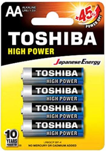 Μπαταρίες Αλκαλικές High Power AΑ Toshiba (4 τεμ) 